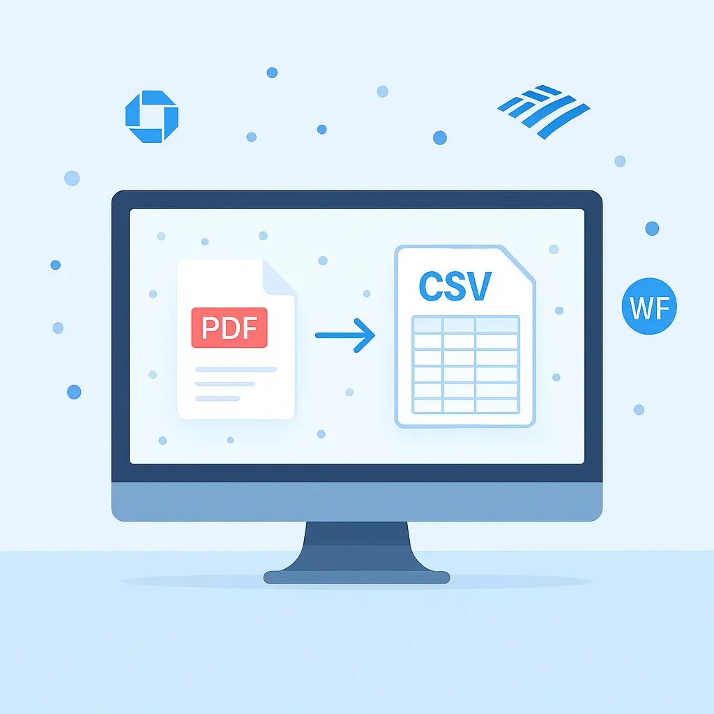 PDF to CSV conversion illustration